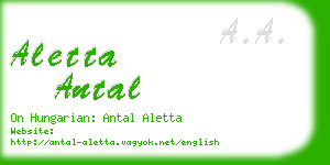 aletta antal business card